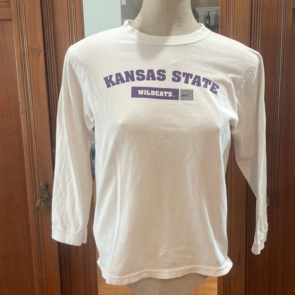 Vtg Nike Kansas State Wildcats T-shirt long sleeve white size 12–14 M boys girls - Picture 7 of 7